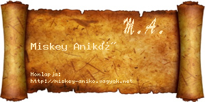 Miskey Anikó névjegykártya